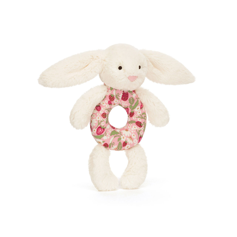 Jellycat Cream Blossom Bunny Berry Ring Rattle