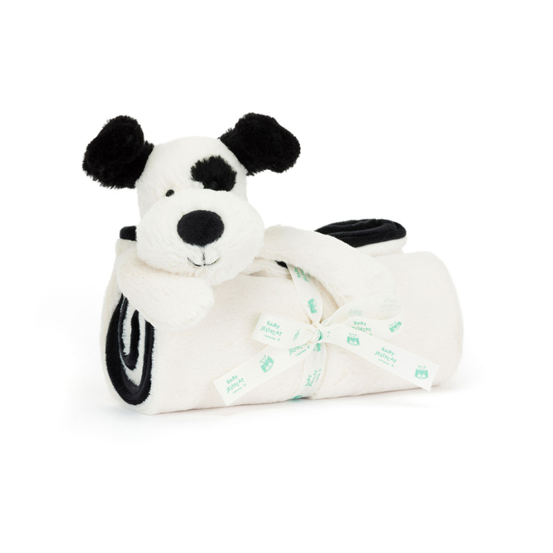 Jellycat Bashful Black & Cream Puppy Blankie