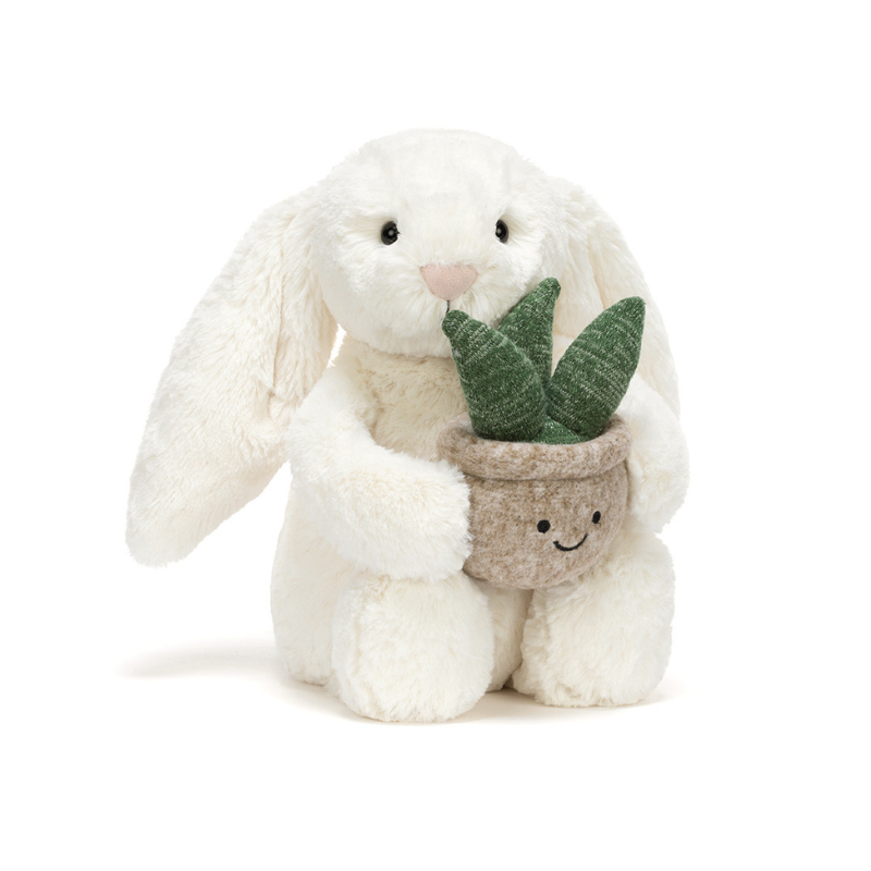 Jellycat Cream Bunny with Plant