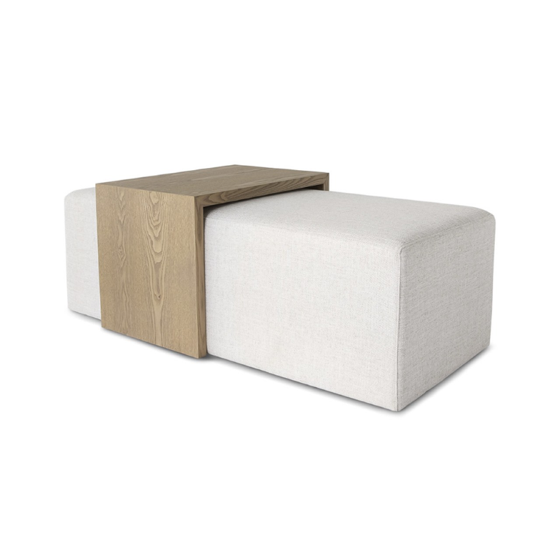Cream & Blonde Forest Ottoman