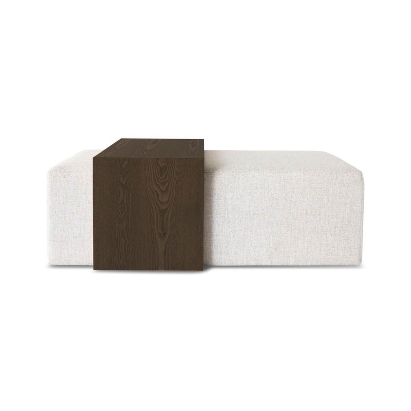 Cream & Brown Forest Ottoman