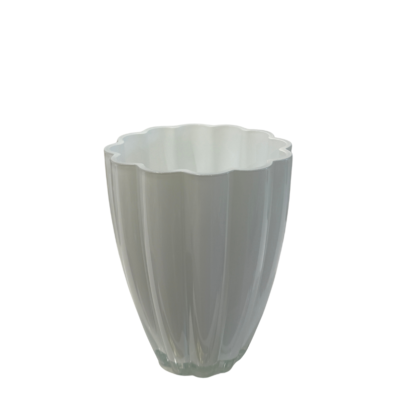 White Glass Flower Vase
