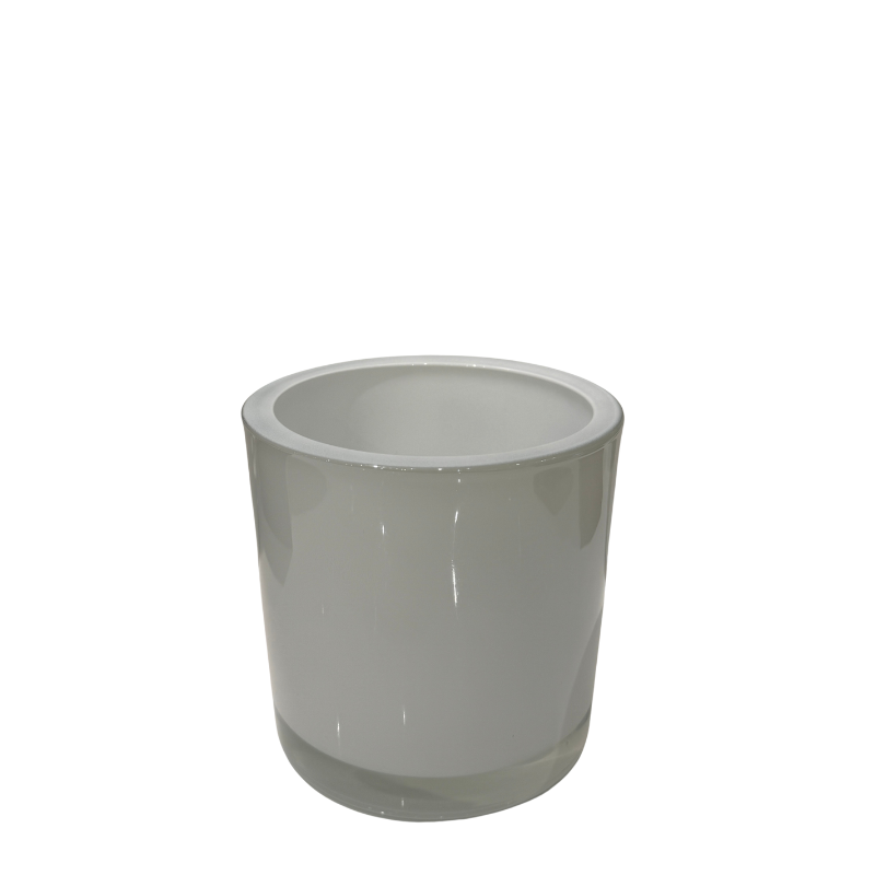 White Glass Cylinder Vase
