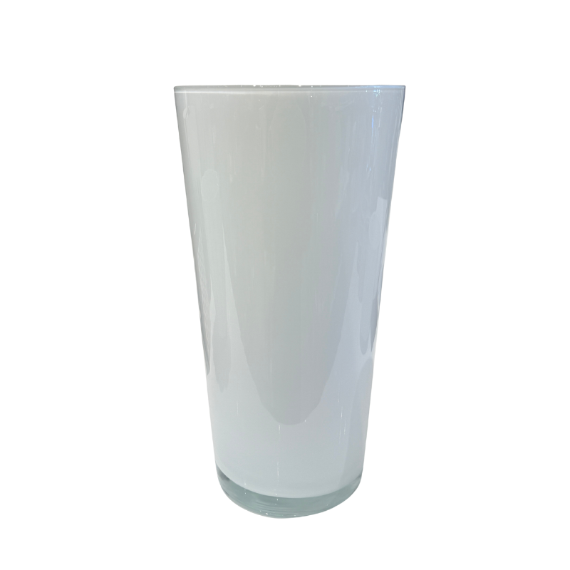 White Glass Conical Vase