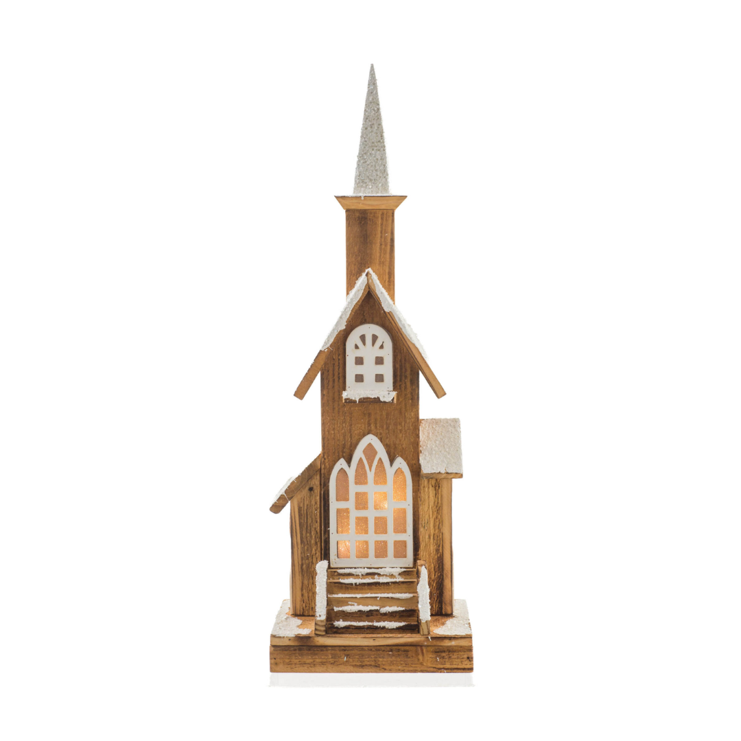 Smokey Wooden Lighted Church