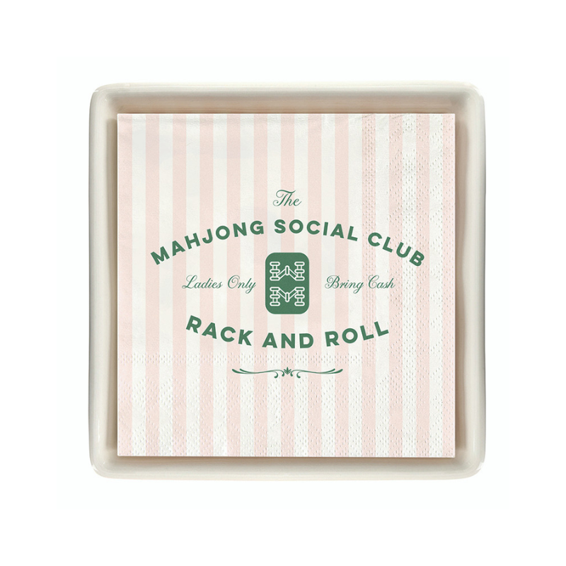 Mahjong Cocktail Napkins & Tray