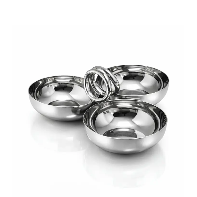 Sphere Nut Dish with Silver Handle