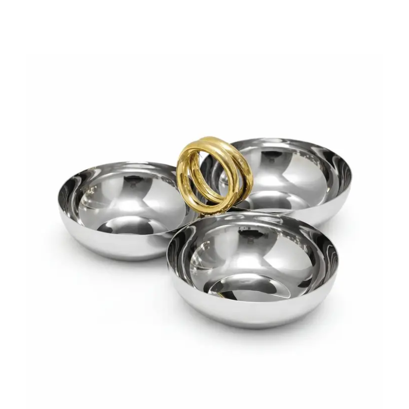 Sphere Nut Dish with Gold Handle