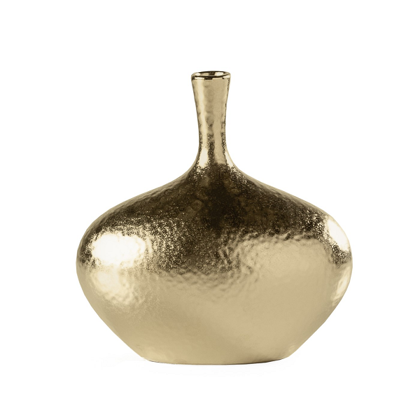 Wide Leila Dimpled Gold Vase