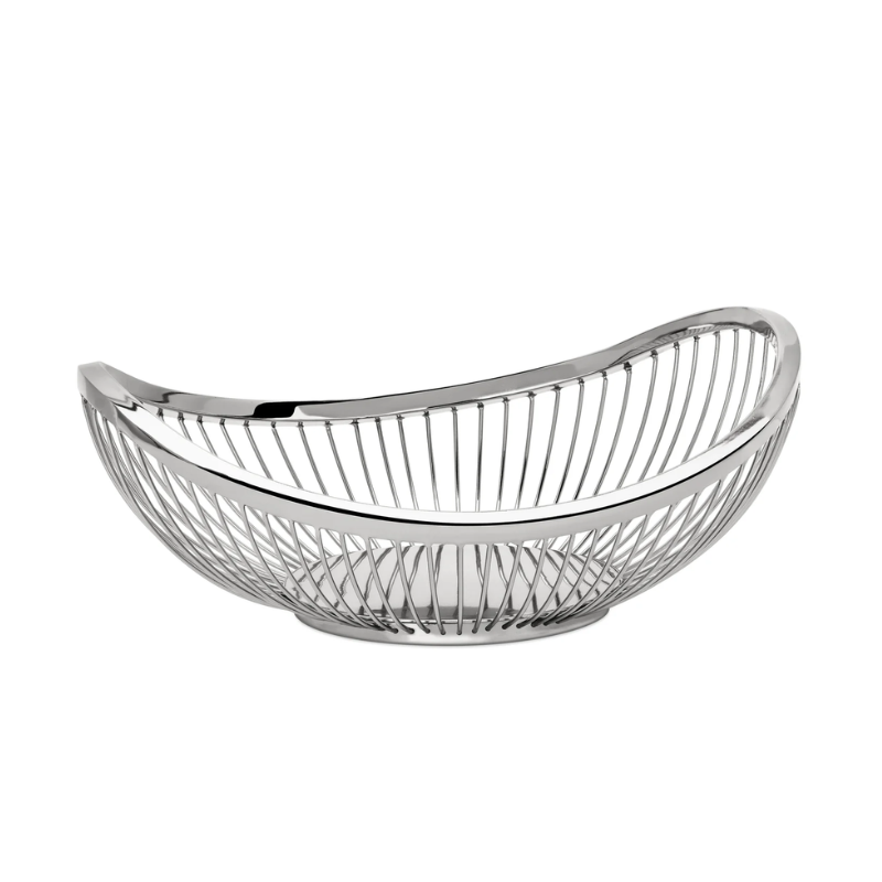 Silver Slope Wire Oval Bowl