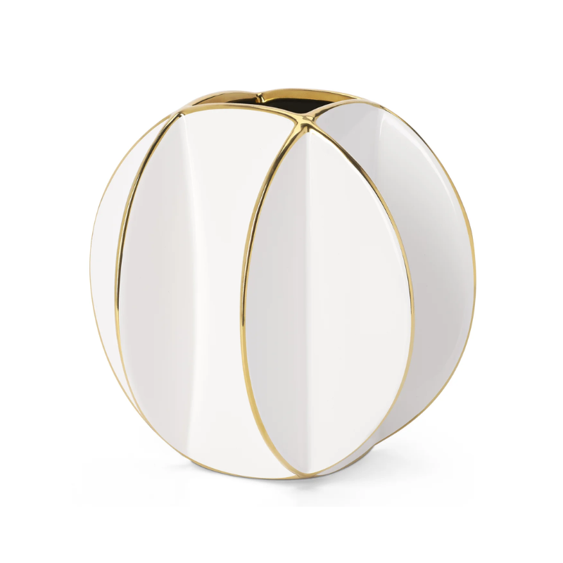 Talia Gold Trim Divided Ball Vase