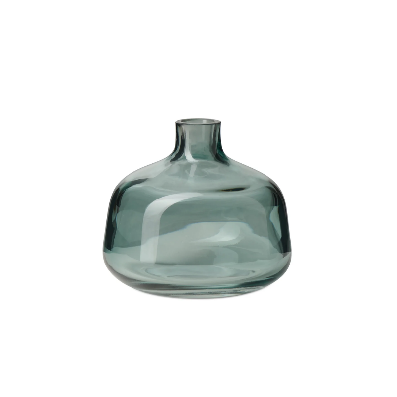 Short Belle Blue Glass Bud Vase