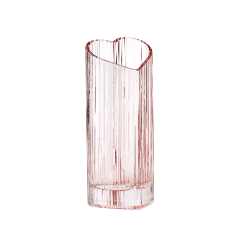 Tall Pink Heart Shaped Vase