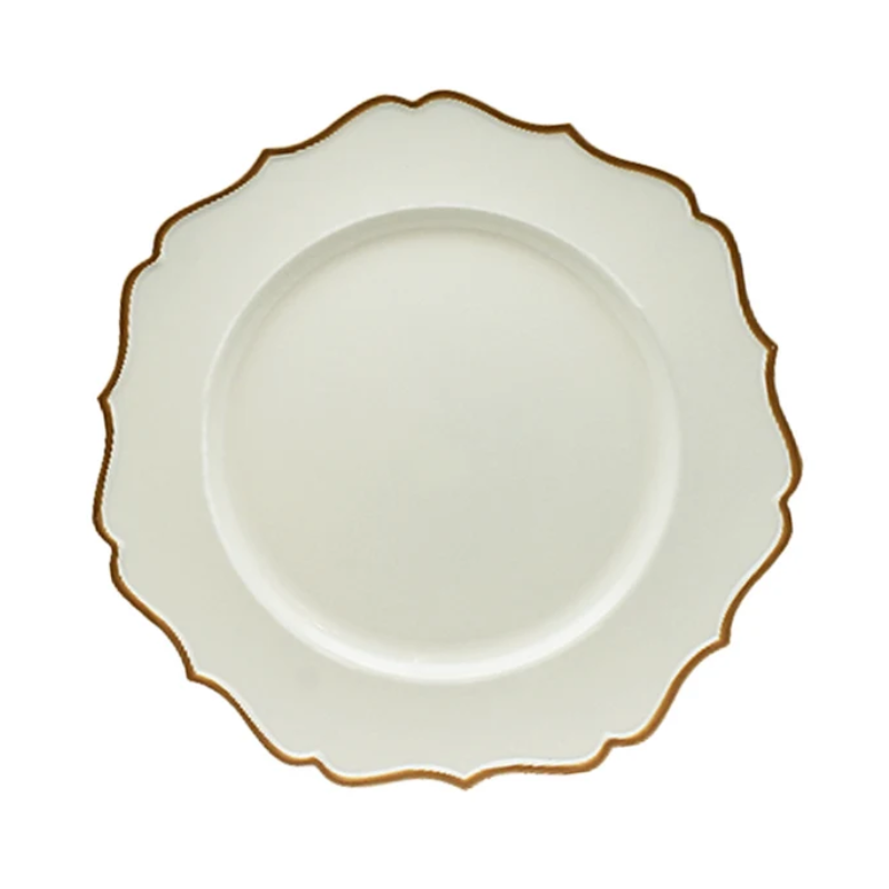 Set of 2 Beth Cream Charger Plates