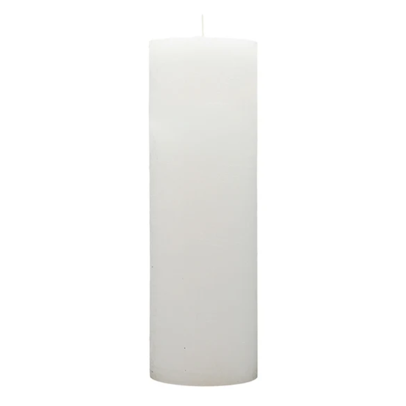 Rustic White 4x12 Pillar Candle