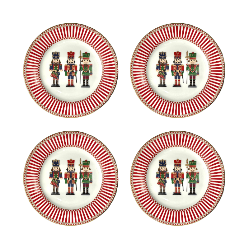 Nutcrackers Dessert Plates Set