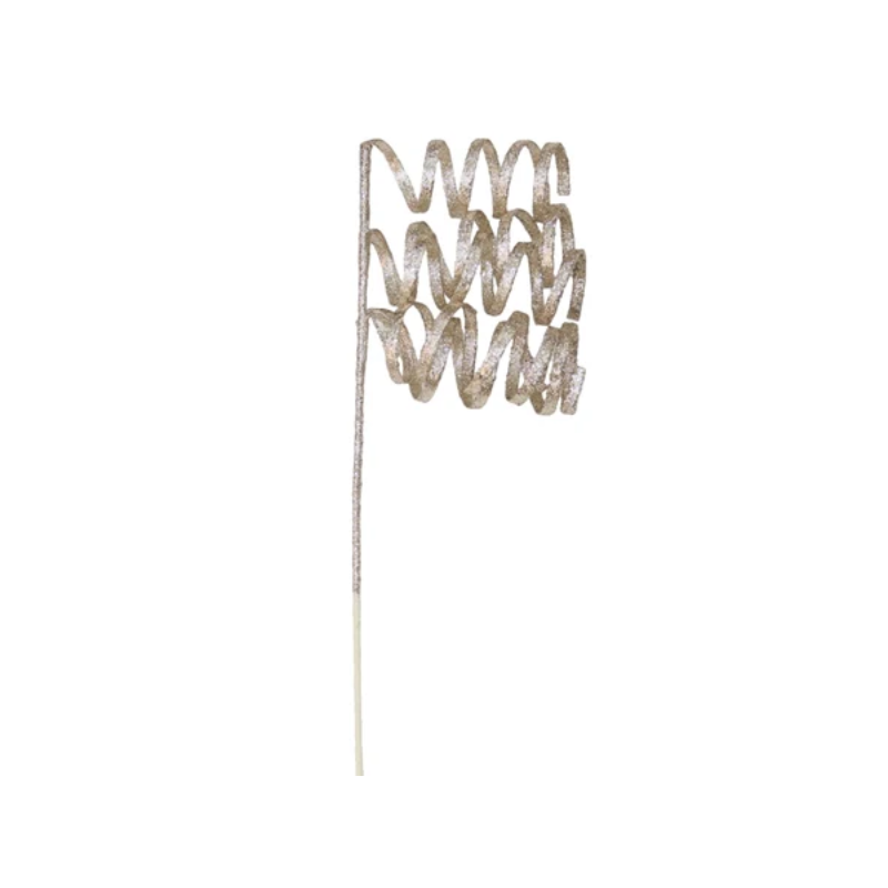 Branche de fleurs en grappe spirale couleur champagne