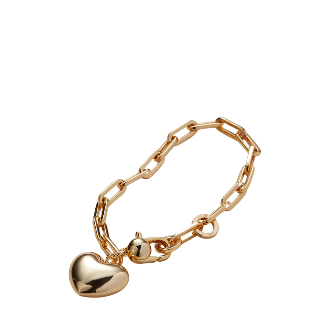Jenny Bird Gold Puffy Heart Bracelet