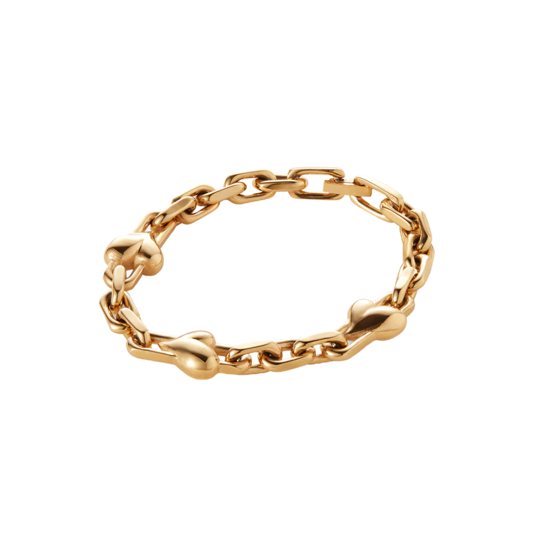 Jenny Bird Gold Art Heart Chain Bracelet