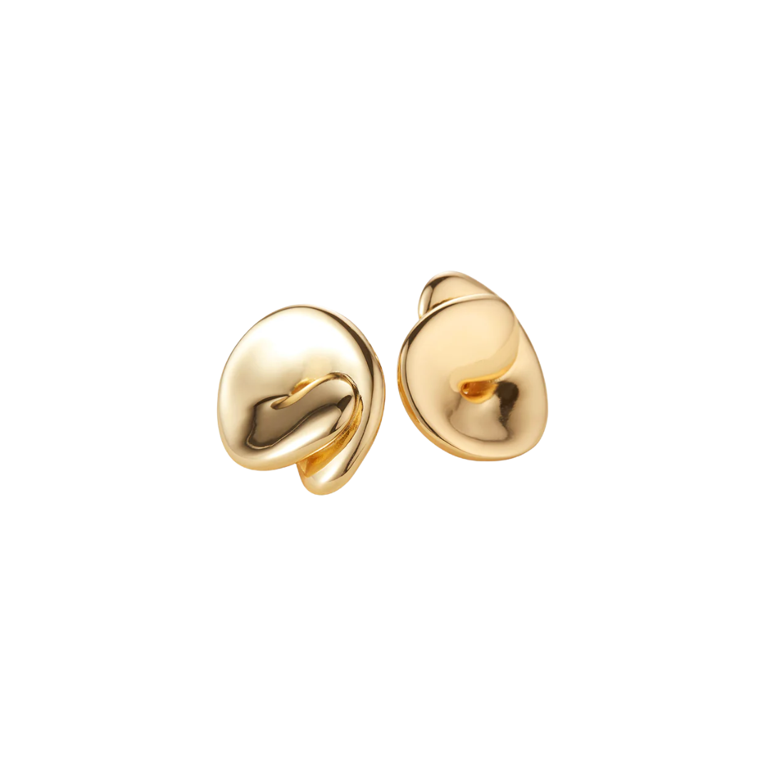 Jenny Bird Rio Button Gold Earrings