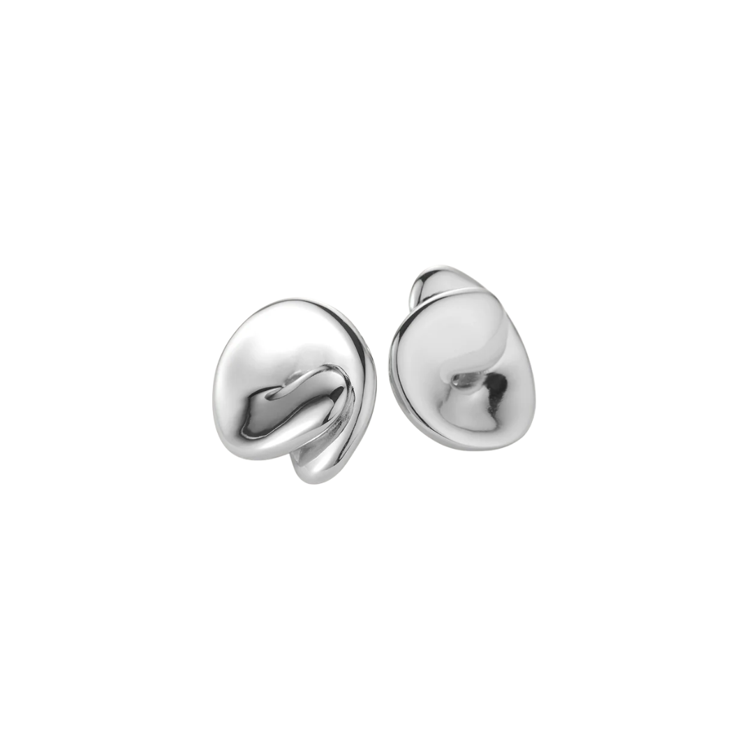 Jenny Bird Rio Button Silver Earrings