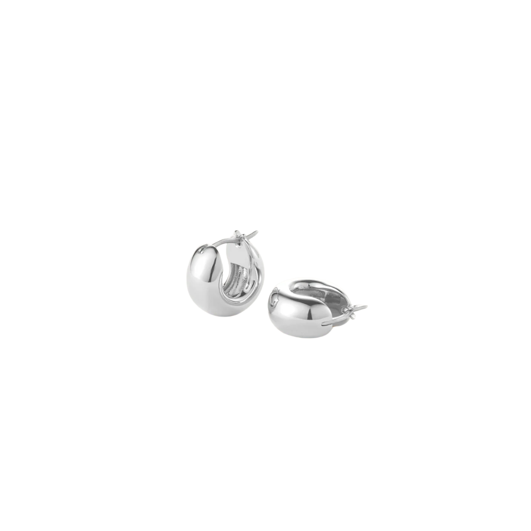 Jenny Bird Mini Tome Silver Hoop Earrings