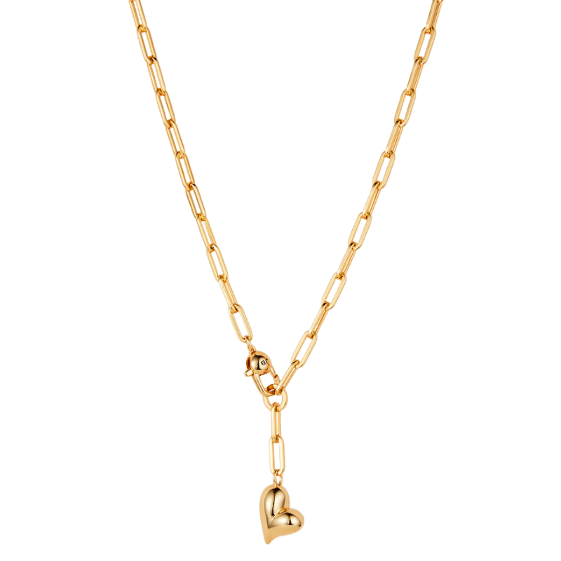 Jenny Bird Gold Puffy Heart Necklace