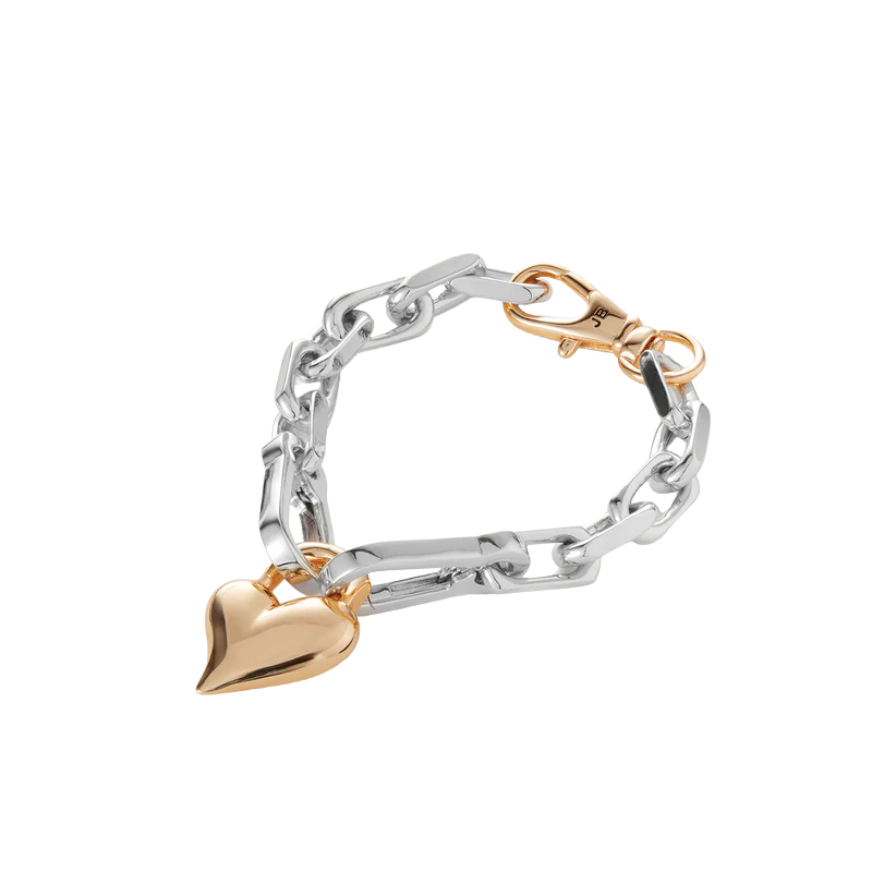Jenny Bird Two Tone Padlock Heart Bracelet
