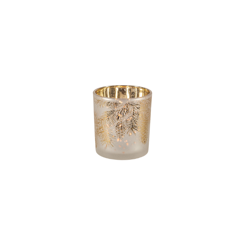Small Gold Pinecone Votive Holder
