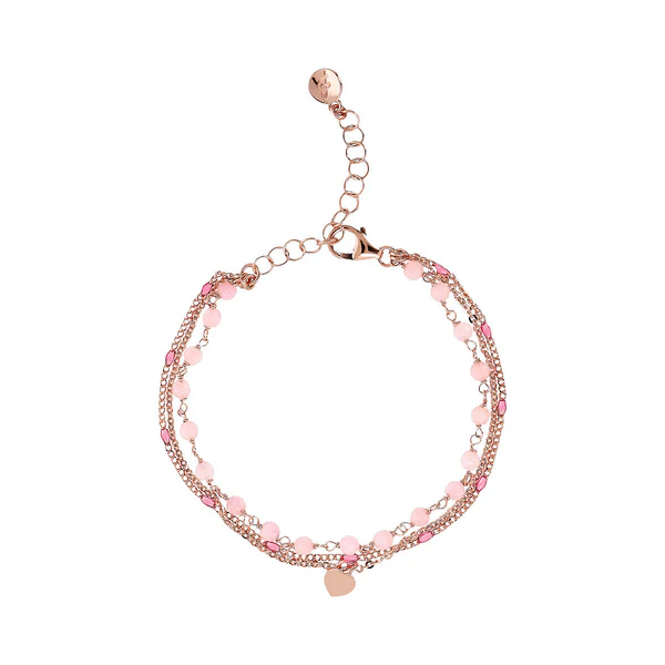 Bronzallure Pink Multi Strand Bracelet