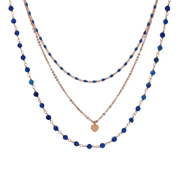 Bronzallure Blue Multi Strand Necklace