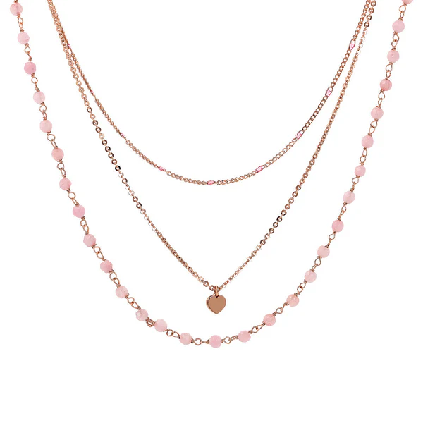 Bronzallure Pink Multi Strand Necklace