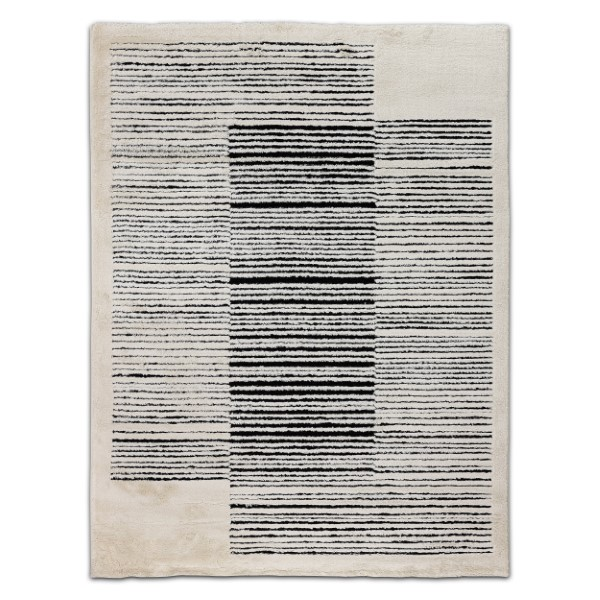 Beige & Black Sherpa 3x5 Rug