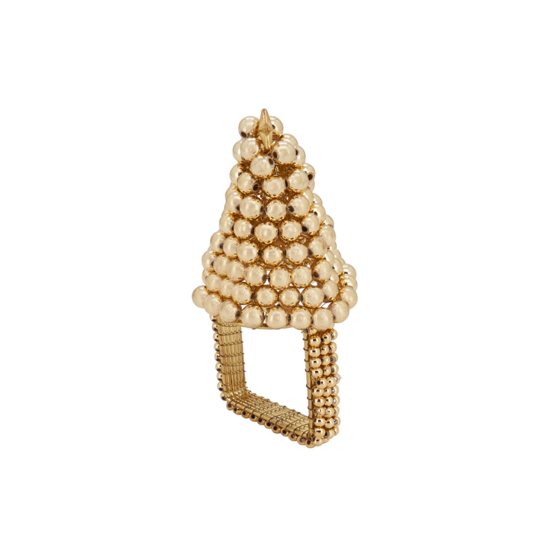 Gold Christmas Tree Napkin Rings Set of 4