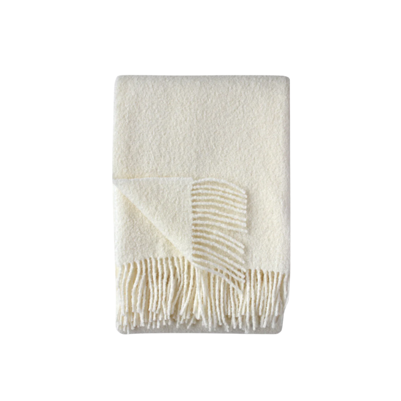 Ivory Boucle Throw