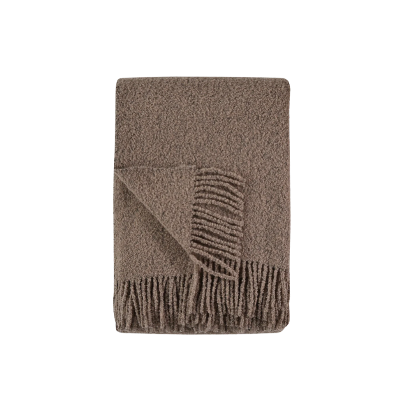 Beige Boucle Throw