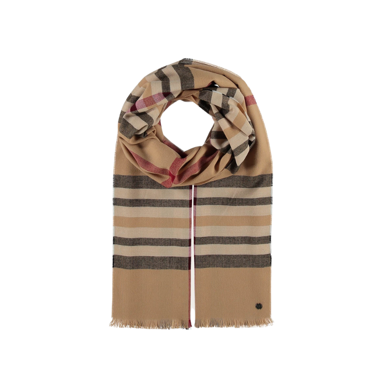 Plaid Design Camel Scarf