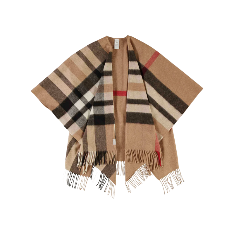 Pure Wool Plaid Poncho