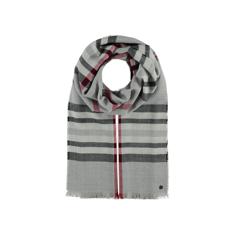 Plaid Design Grey Scarf