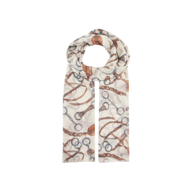 Étole légère crème à imprimé bride
