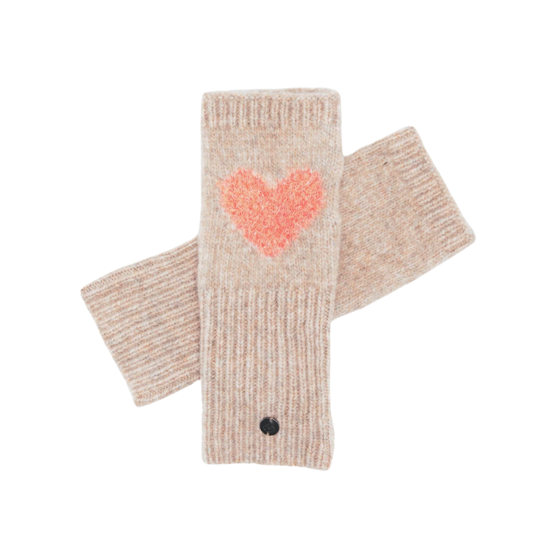 Sparkly Heart Camel Wrist Warmers