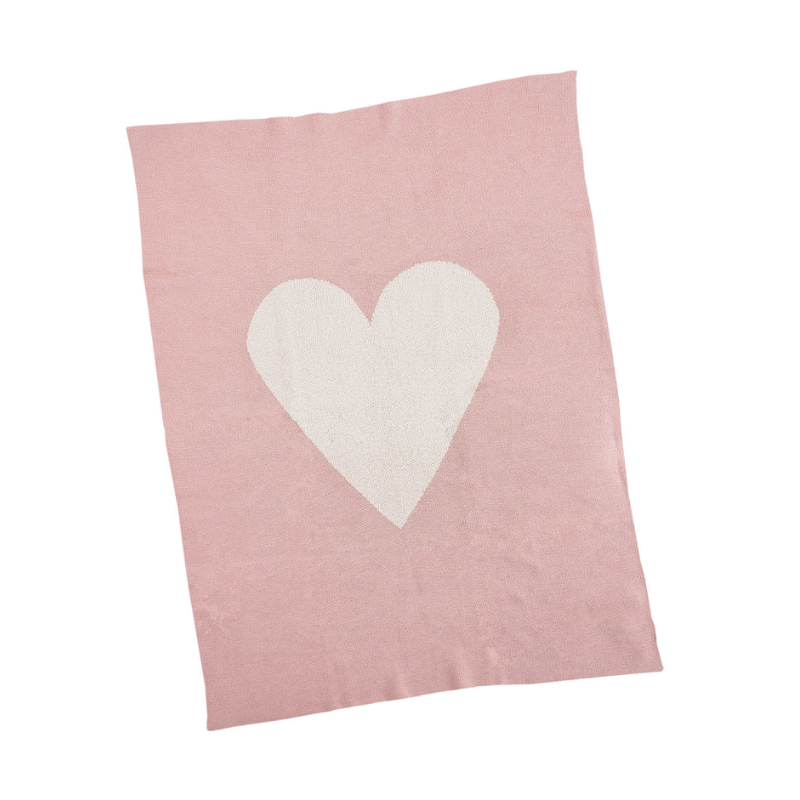 Pink Heart Cotton Baby Blanket