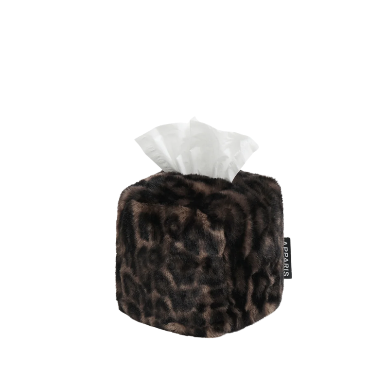 Leopard Faux Fur Tissue Box Holder