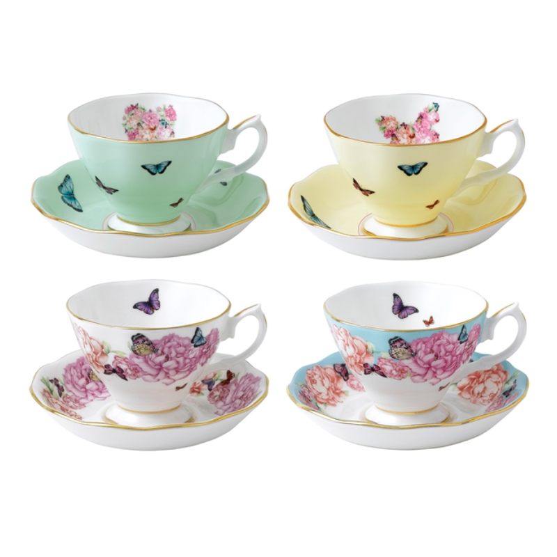 Set of 4 Miranda Kerr Teacup &amp; Saucer - Boutique Marie Dumas