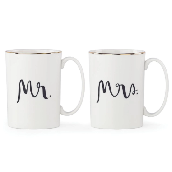 Kate Spade Bridal Party Mugs Mr & Mrs