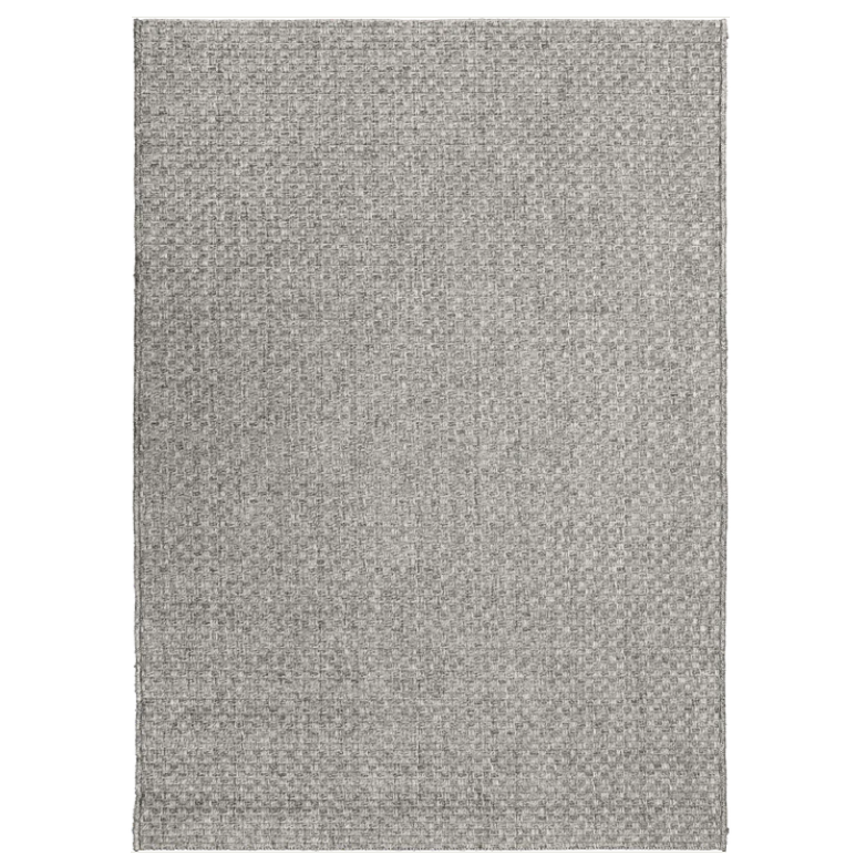 Silver Grey Basketweave 4x6 Rug
