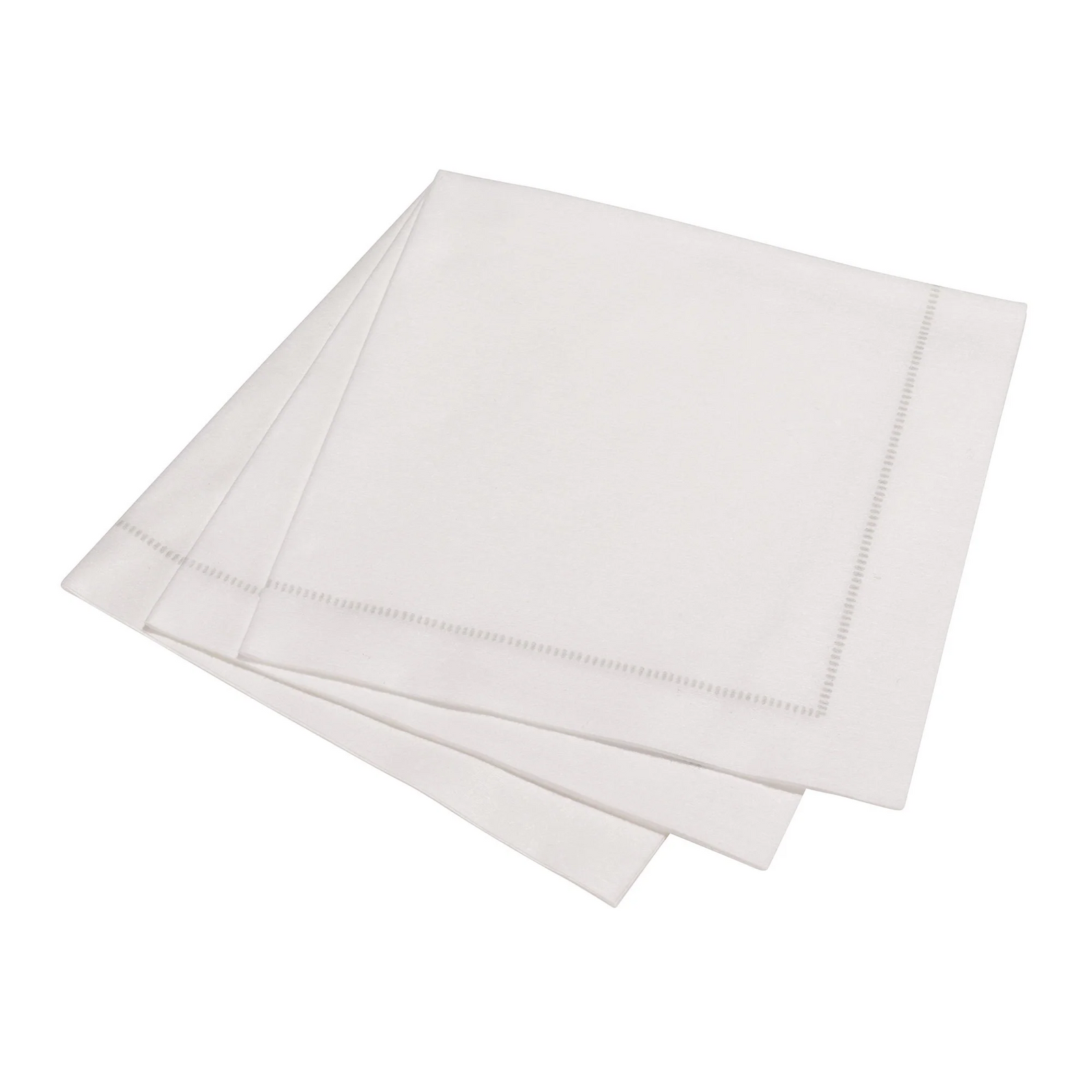 Silver Grey 50 Piece Hemstitch Dinner Napkins