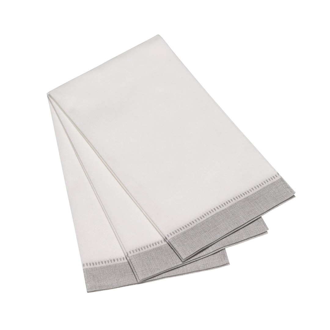 The Napkins Silver Stitch Guest Towels