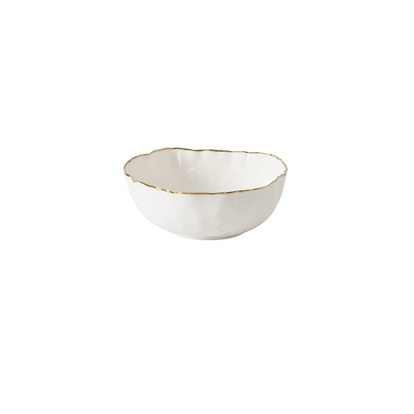 Portofino Large White & Gold Bowl