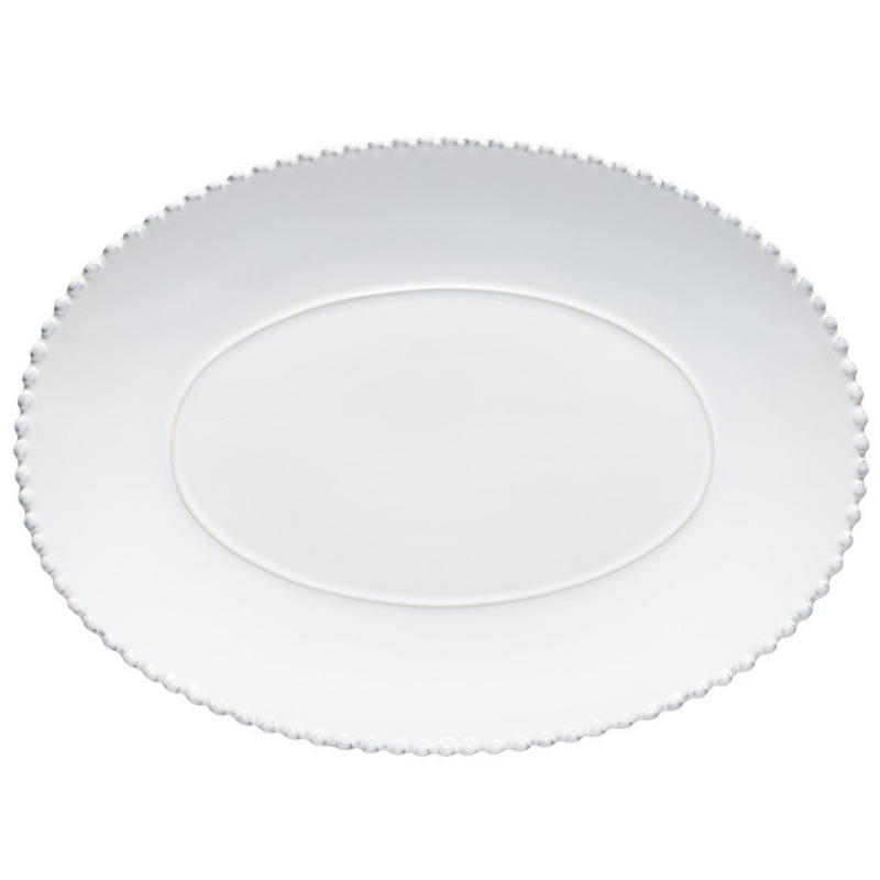 Large Pearl White Oval Platter